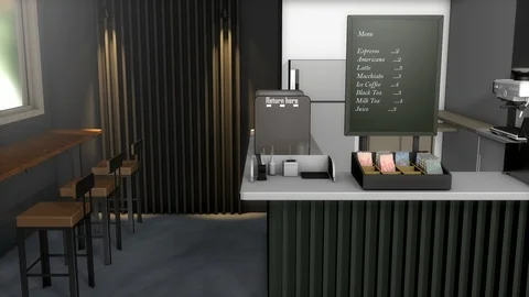 Small cafe, coffee shop Stock Footage 104189117