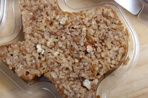 Small Cake With Nuts and Toffee Shaped Like the State of Texas Stock Photos