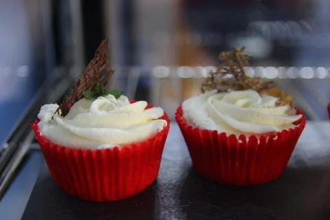 Small cakes with different stuffing Stock Photos