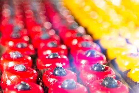 Small cakes in large quantities Stock Photos