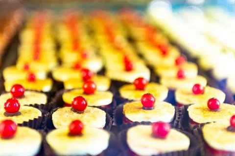 Small cakes in large quantities Stock Photos