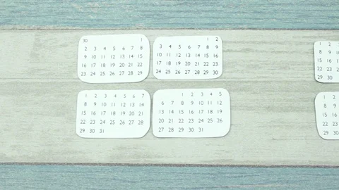 Small calendar sheets and days off Stock Footage 87062341