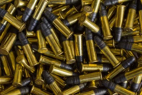 Small caliber .22 bullets as a background Foto stock