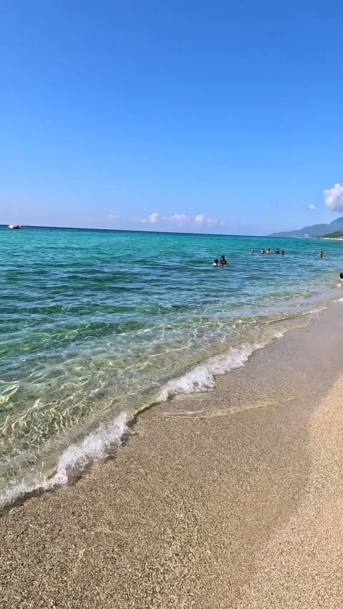 Small Calm Waves of a Beach Stock Footage 281522203