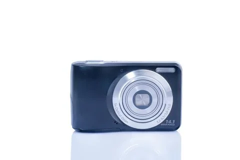 Small camera isolated on white background Stock Photos