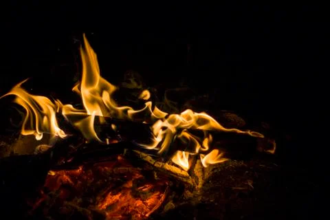 Small camp fire Fotos Stock