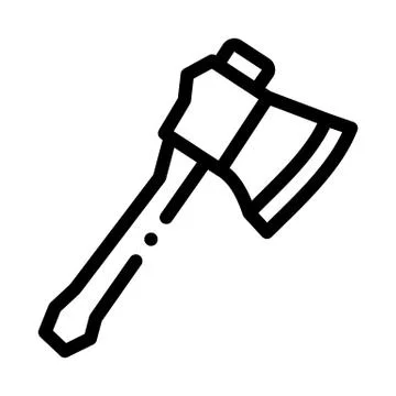 Small Camping Ax Icon Vector Outline Illustration Stock Illustration