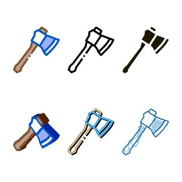 Small camping styles ax icon vector outline Illustrazione stock