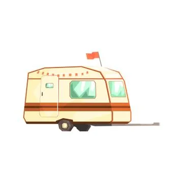 Small Camping Trailer On Two Wheels Stock Illustration