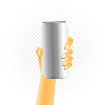 Small can drink in hand Stock Illustration
