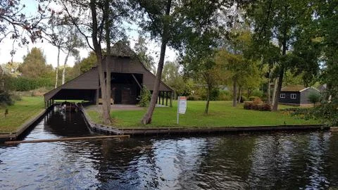 Small canal at Giethoorn Stock Photos