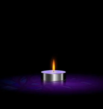 Small candle purple Stock Illustration