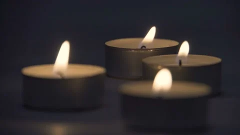 Small candles on a dark background went out 4K Video stock 101306722