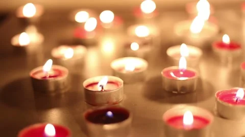 Small candles on the table , Full HD Stock Footage 44122652