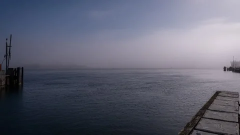 A small car ferry arriving at the danish town of Svendborg Stock Footage 339100230