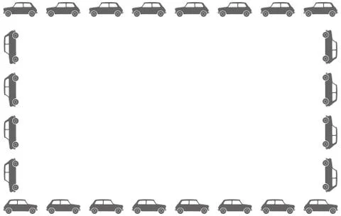 Small Car Silhouette Border Stock Illustration