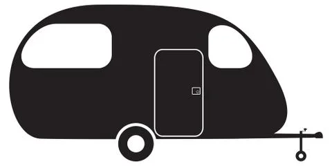 Small Caravan Silhouette Stock Illustration