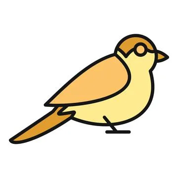 Small cartoon bird vector with simple lines Stock Illustration