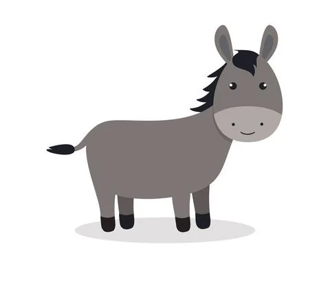 Small cartoon donkey. Isolated vector illustration. Stock Illustration
