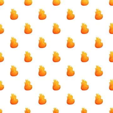 Small cartoon fire flames repeating seamless pattern Stock Illustration