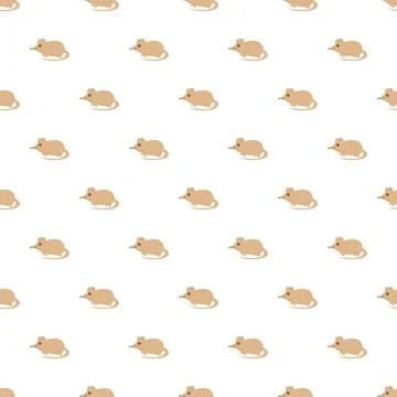 Small cartoon shrews creating a seamless pattern Stock Illustration