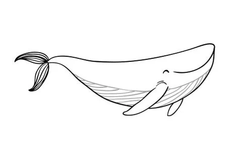 A small cartoon whale. Stock Illustration