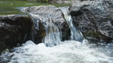 Small cascade on the river Stock Footage 39684170