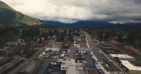 Small Cascade Town - North Bend Washington Stock Footage 87964196