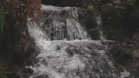 Small cascading waterfalls Stock Footage 87943688