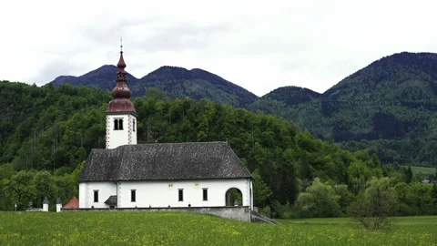 A small Catholic church Stock Footage 243376466