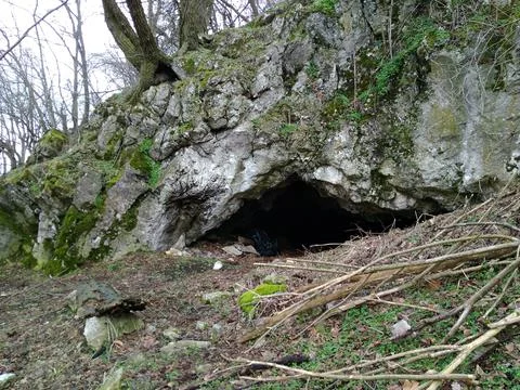 A small cave in the rock Stock Photos