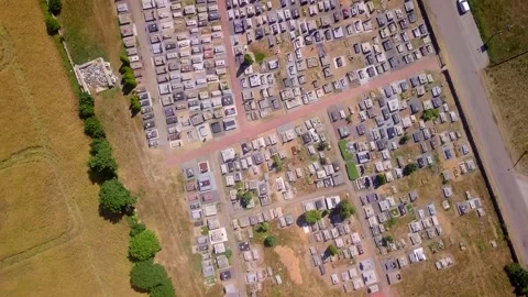 Small cemetery from above - top down aerial. Stock Footage 246743994
