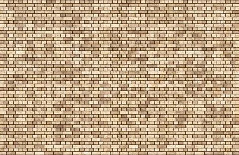 Small ceramic brick wall texture with beige and brown geometric mosaic pattern Illustrazione stock