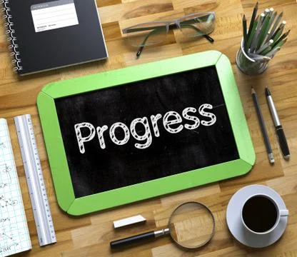 Small Chalkboard with Progress Concept Ilustración de archivo