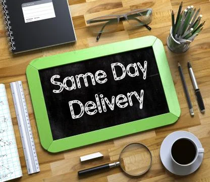 Small Chalkboard with Same Day Delivery Stock Illustration