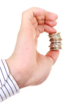 Small Change in a Hand Stock Photos
