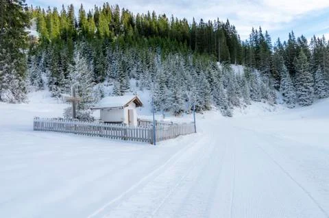 A small chapel in austrian alps Stock Photos