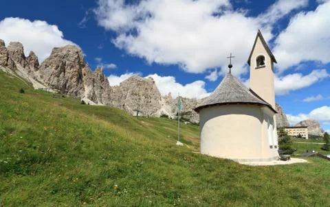 Small chapel in Dolomites Stock Photos