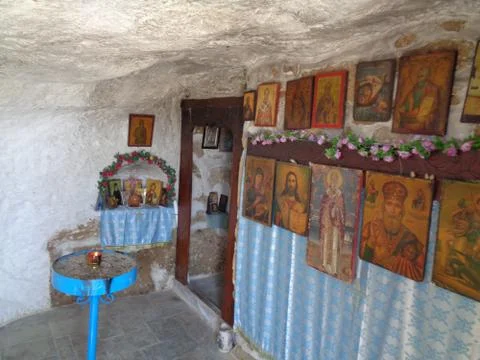 A small chapel in greece Stock Photos