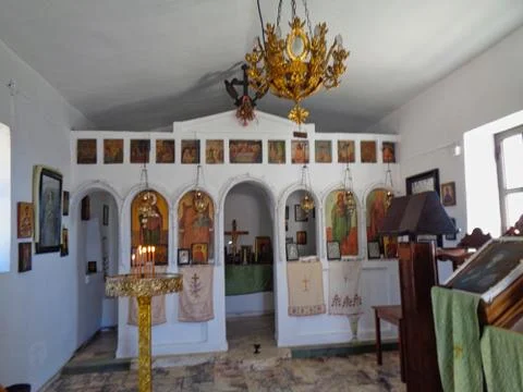 A small chapel in greece Stock Photos