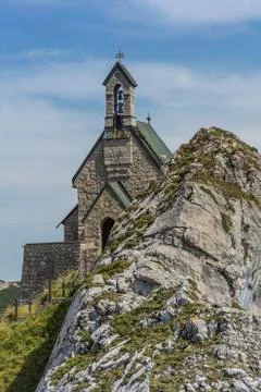 Small chapel on the Wendelstein Stock Photos