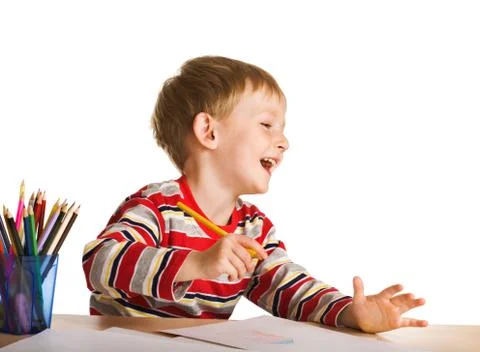 Small cheerful painter Stock Photos