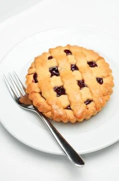 Small cherry pie Stock Photos
