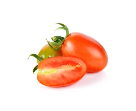 Small cherry tomato on white background Stock Photos