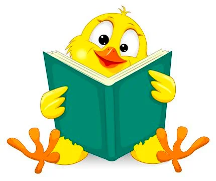 Small chick with a book Stock Illustration