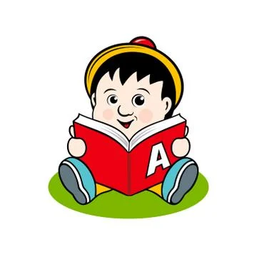 Small child with a book Stock Illustration