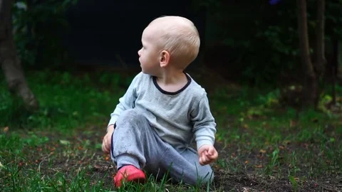 A small child is capricious and refuses to go home Stock Footage 79886236