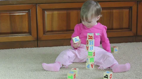 Small child playing Stock Footage 39348875