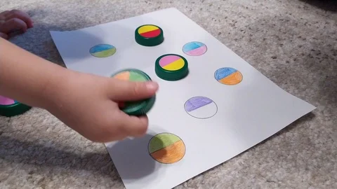 A small child plays educational games. Stock Footage 125532586