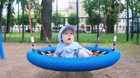 A small child on the ride Stock Footage 135190892